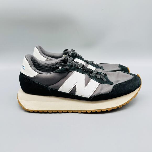 New Balance Shoes Womens 9 Gray Black Suede 237 Retro Running Athletic Sneakers - Picture 1 of 12